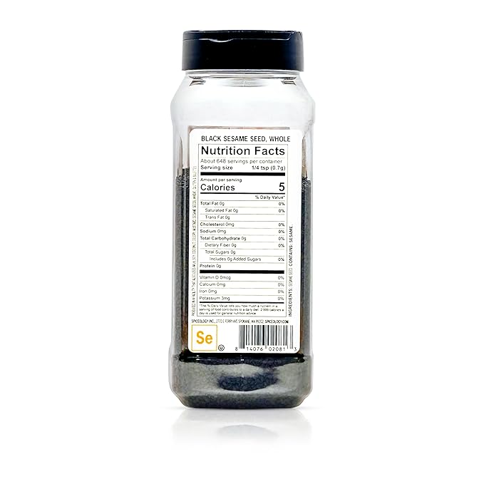 Spiceology ??Black Sesame Seeds ??Bold, Nutty & Earthy Flavor ??Perfect for Asian Cuisine, Baking, Spice Blends, Dressings & Garnishes ??Freshly Packed & Chef-Approved ??16 oz