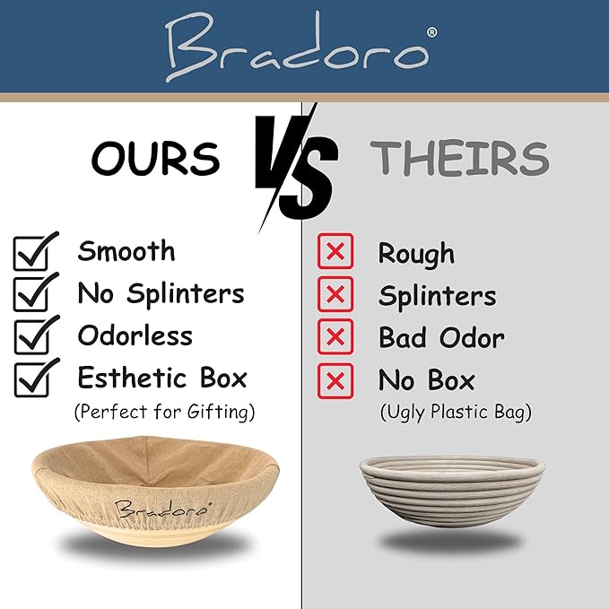 Sourdough Starter Kit, Sourdough Bread Baking Supplies, Sour Dough Kit, Sour Dough Tools, Bread Making Tools, Starter Kits for Beginners with Banneton Proofing Basket, Cloth Liner and Tools