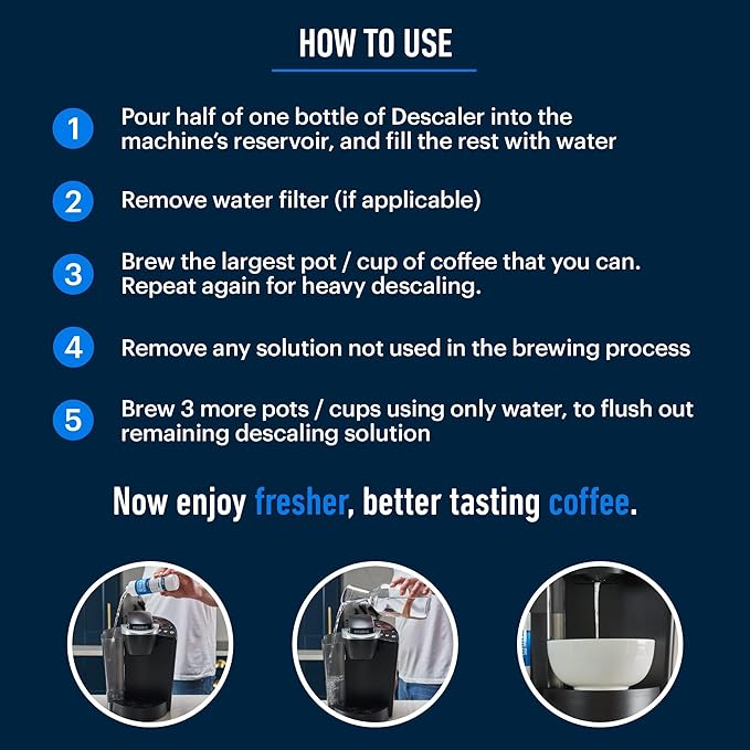 Essential Values Descaling Solution ??Coffee Maker Cleaner for Nespresso, Keurig, Breville & More ??Works on All Machines & Espresso Makers ??Made in USA