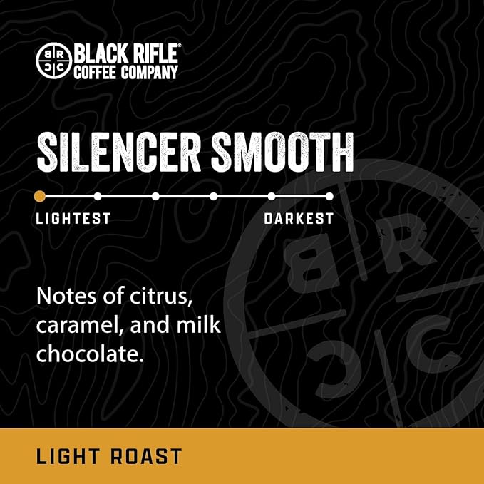 Black Rifle Coffee Company Silencer Smooth, Light Roast K Cups, 50 Single Serve Coffee Pods
