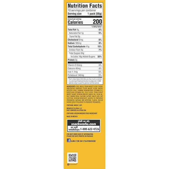 Newtons Fig Bars, Soft Fruit Chewy Cookies, 40 Snack Packs (2 Cookies Per Pack, 4 Boxes)