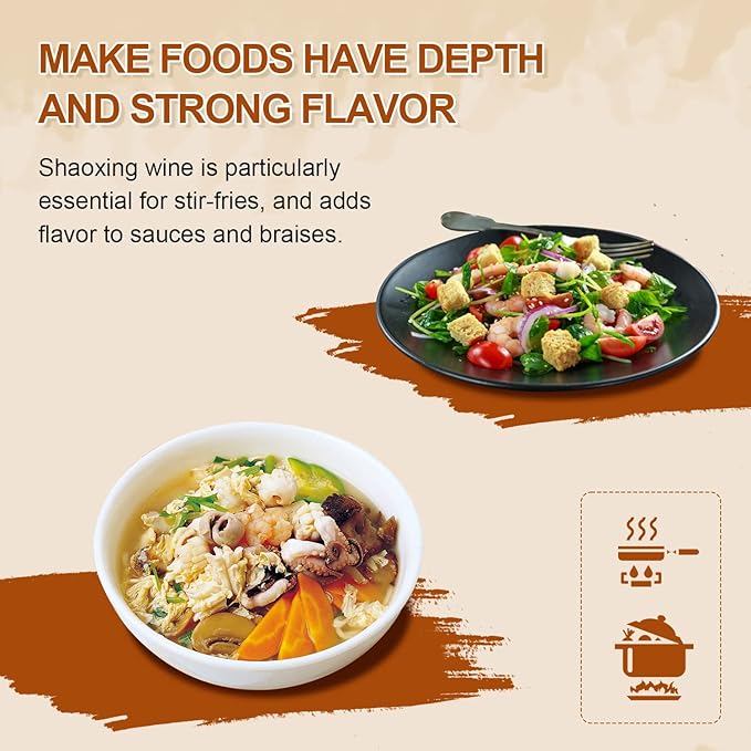 52USA Premium Shaoxing Cooking Wine, Chinese Asian Cooking Wine, Shao Hsing Rice Wine, Shaoxing Rice Wine, Hsing Rice Wine, Fermented Rice Wine, Homemade Asian Cooking, 640ml