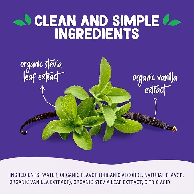 Pyure Organic Liquid Vanilla Stevia Drops | Stevia Liquid Sweetener Keto Sugar Substitutes | Zero Calorie, Zero Sugar, Zero Carb | Plant-Based Sugar Free Liquid Stevia Extract |1.8 oz (4 Pack)