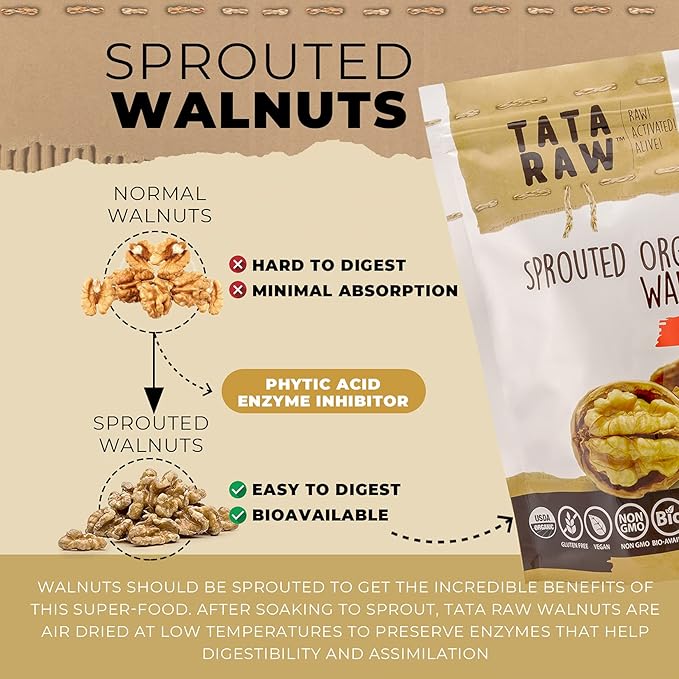 TATA RAW - Organic Sprouted Maple Walnuts - Spicy Hot! (1 lb)
