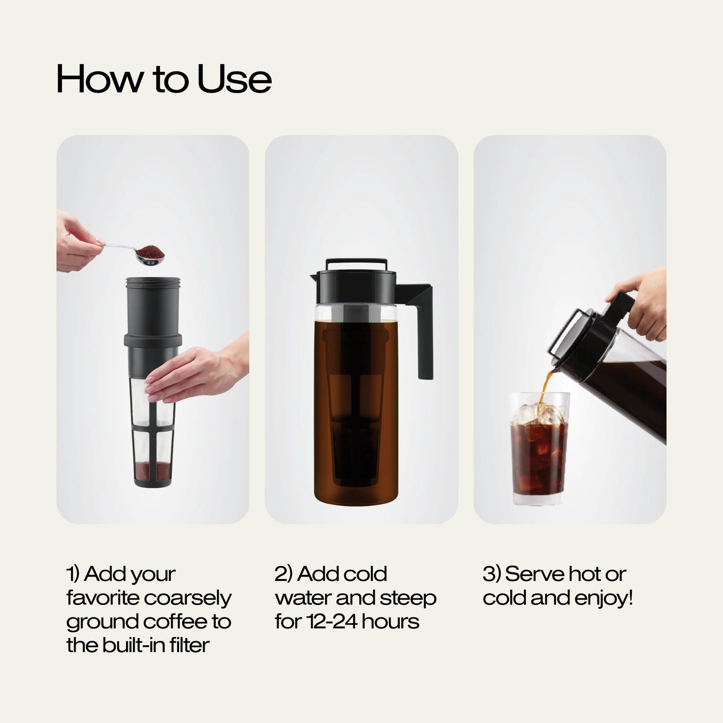 Takeya Deluxe Cold Brew Coffee Maker - BPA-Free Tritan Pitcher with Airtight Leakproof Lid