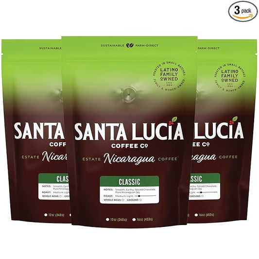 Santa Lucia Coffee - Grand Reserve Classic Medium Roast Nicaraguan Coffee - Medium Roast - 91 Point