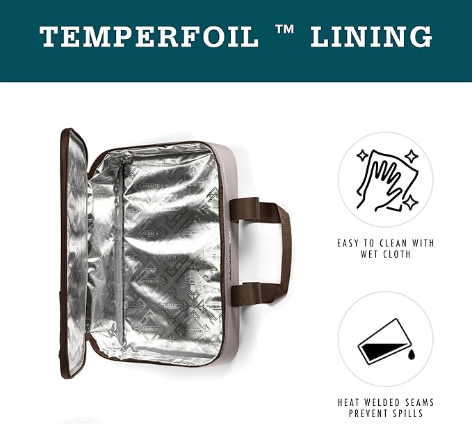 Rachael Ray Lasagna Lugger, Thermal Insulated Casserole Carrier for Hot or Cold Food, Lugger Tote for Potluck, Parties, Picnic, and Cookouts, Fits 9" x 13" Baking Dish
