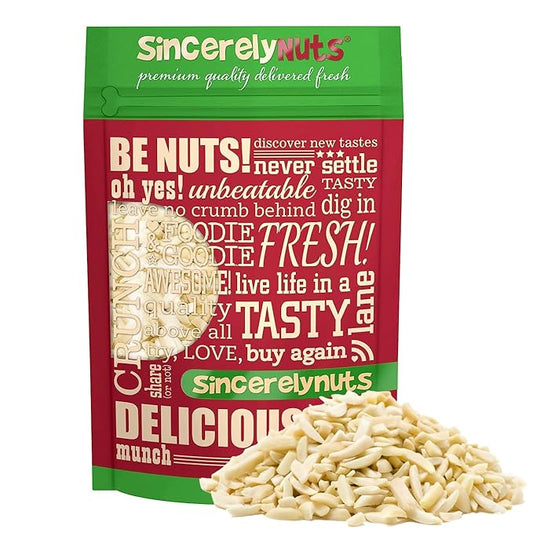 Sincerely Nuts ??Raw Blanched Slivered Almonds | 1 Lb. Bag | Delicious Guilt Free Snack | Low Calorie, Vegan, Gluten Free | Gourmet Kosher Food | Source of Fiber, Protein, Vitamins and Minerals