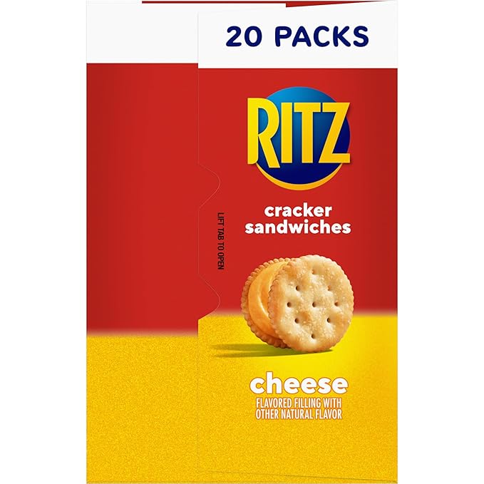 RITZ Cheese Sandwich Crackers, 20 Snack Packs (6 Crackers Per Pack) (Pack of 2)