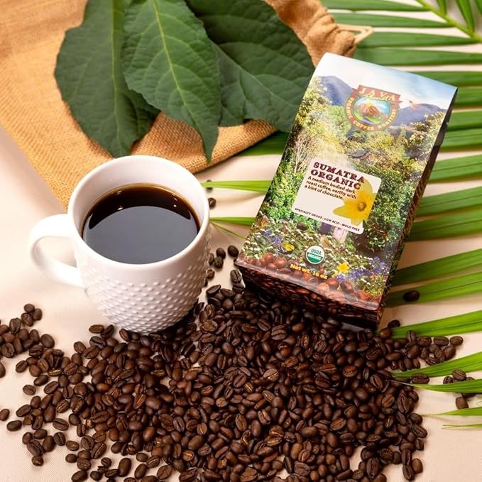 Low Acid Organic Coffee ??Whole Bean, Mold-Free & Stomach Friendly by Java Planet, Sumatran Single Origin Coffee, Dark Roast, Smooth Full Flavored, 2x1LB Bag
