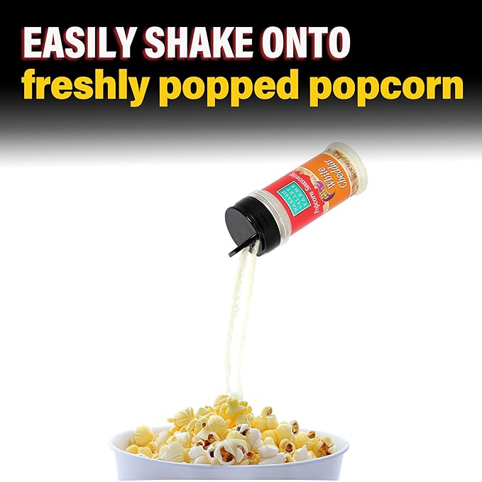 White Cheddar Cheese Popcorn Seasoning - Wabash Valley Farms White Cheddar Cheese Powder, Fat Free Powder for Popcorn, Seasoning (5.2 oz)