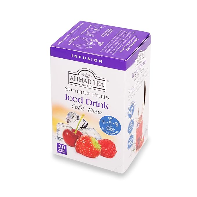 Ahmad Tea Herbal Tea, Cold Brew Summer Fruits Teabags, Iced Tea, 20 ct (Pack of 6) - Decaffeinated