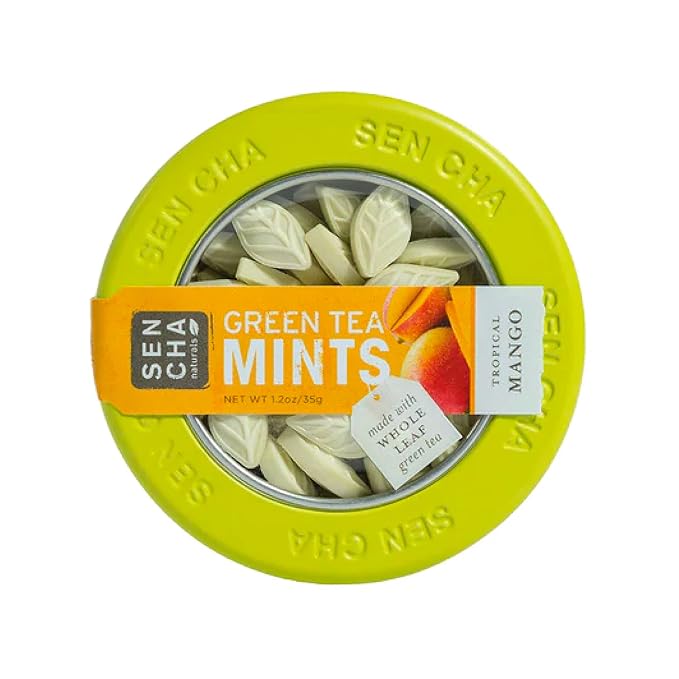 SEN CHA Naturals Green Tea Mints, Tropical Mango, 1.2 oz (Pack of 6)