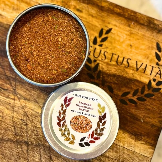 Taste of India: Masala Seasoning Blend | Gourmet Spice | All Natural Mix, Non GMO | Hand Made, Small Batch Spice Mix | Made in USA | Artisanal Seasoning | GLP-1 Friendly | Magnetic Tin | Ultra Premium | Gustus Vitae | #079