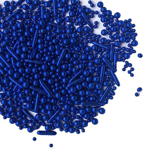 Sprinkles Blue Pearl Sugar Candy Mix Size Baking Cake Decorations Cupcake Toppers Celebrations Shaker Jar Wedding Shower Party (120g/4.2oz竊?"<div>
