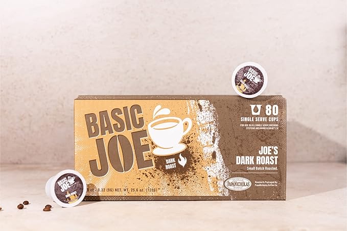 Basic Joe 80-Count 100% Arabica Dark Roast Single Serve Coffee Pods for K-Cup Keurig Brewers