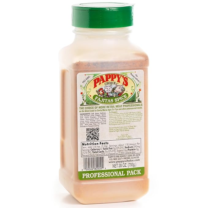 Pappy's Original Fajita Spice Seasoning 28 Oz. Professional Package