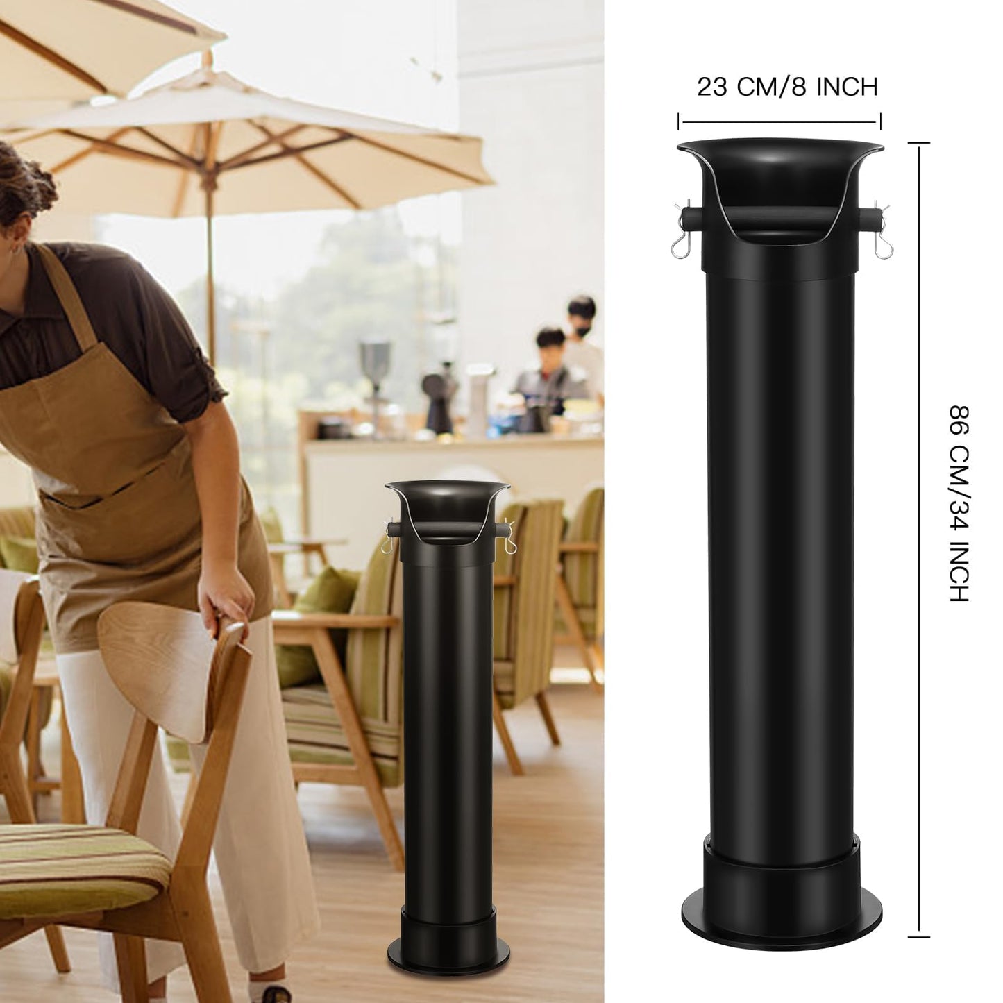 CURTA Espresso Coffee Knock Box with Garbage Bags(30Pcs), Commercial Knock Box for Coffee Grounds