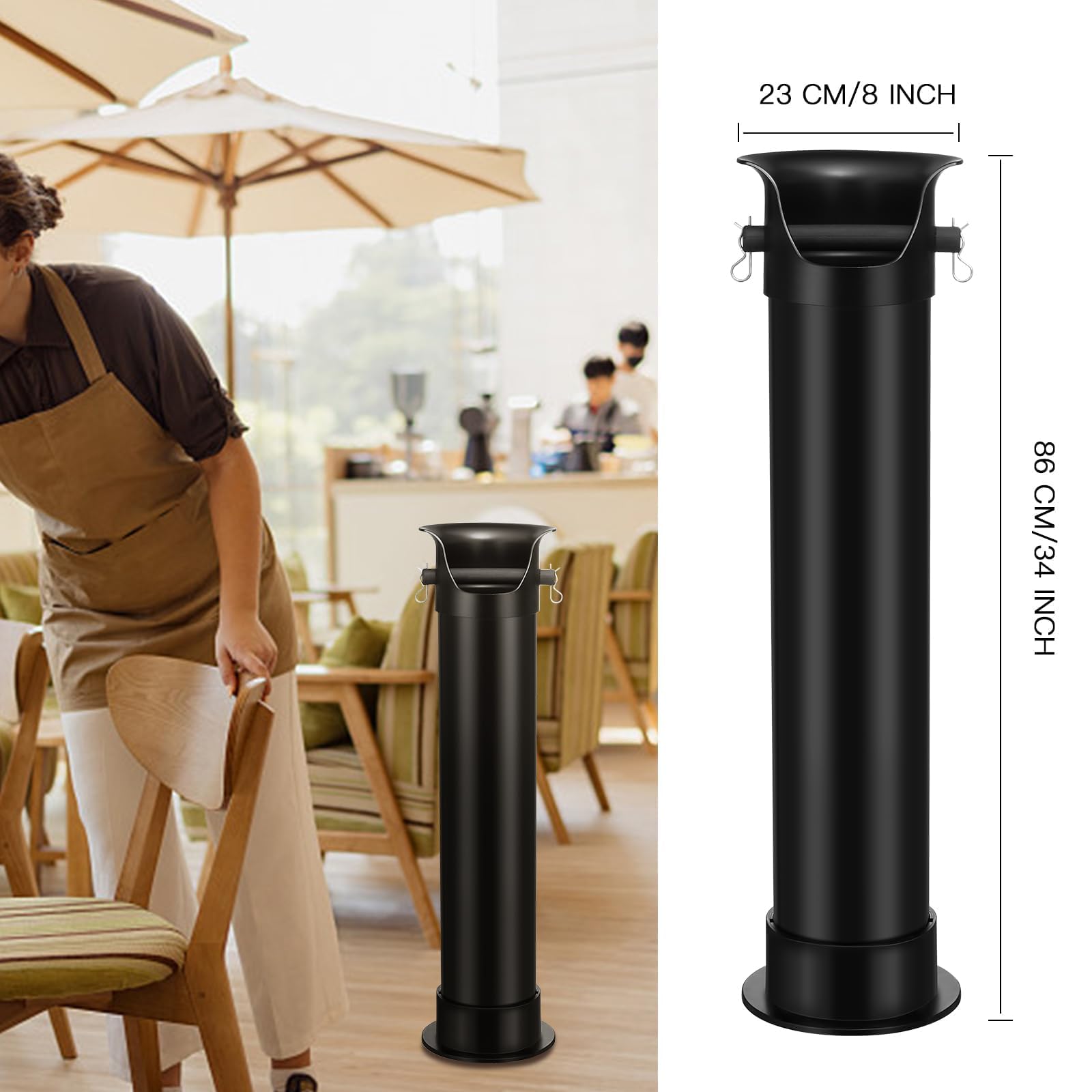 CURTA Espresso Coffee Knock Box with Garbage Bags(30Pcs), Commercial Knock Box for Coffee Grounds