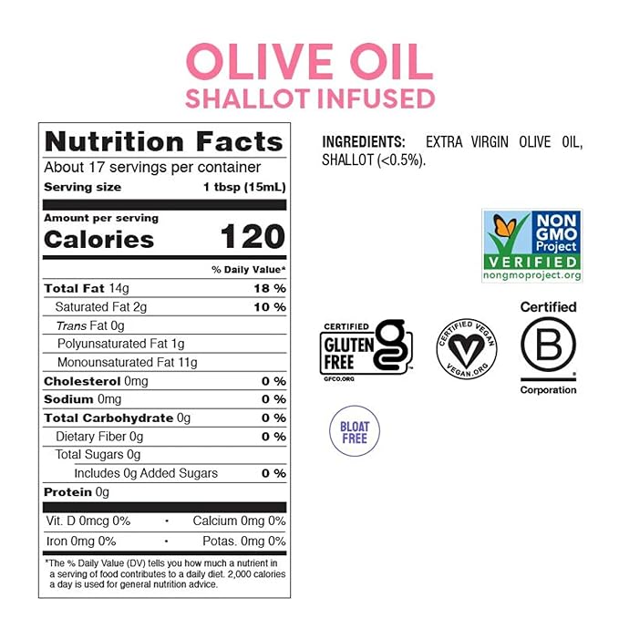 Fody Foods Garlic & Shallot Infused Extra Virgin Olive Oil, 8.45 Oz (Pack of 2), Low FODMAP Certified, Gut & IBS Friendly, Cold-Pressed, Vegan, Non-GMO, Gluten Free, Made in Italy