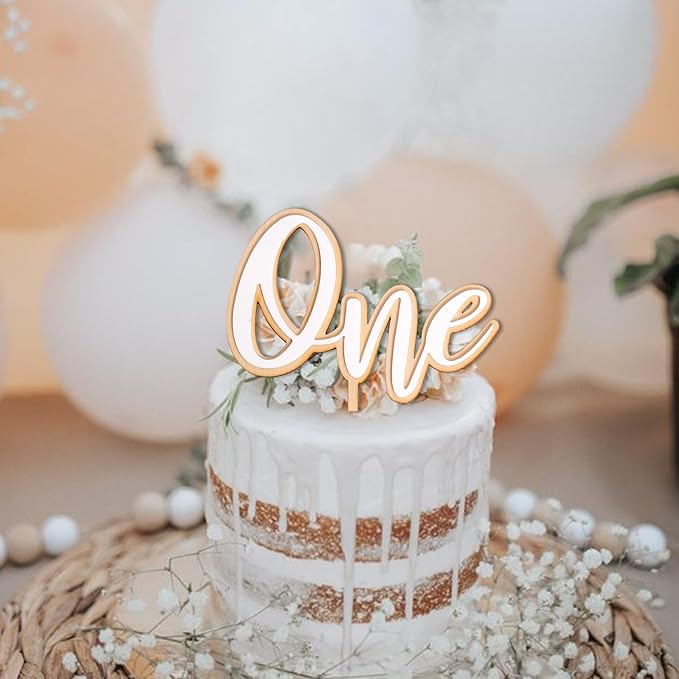 White One Cake Topper - First Birthday Cake Topper - One Cake Topper - Cake Smash (white one CT)