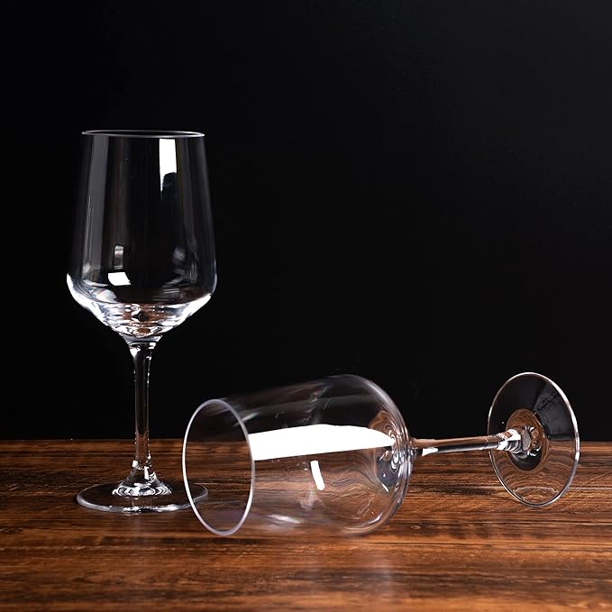 KOXIN-KARLU Unbreakable Classic 18 ounce All-Purpose Plastic Stem Wine Glasses Acrylic Glasses, Set of 6 Clear