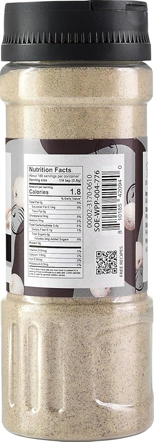 Soeos Ground White Pepper, 4 oz, Non-GMO, Kosher Certified, Fresh, Aromatic and All-Natural, White Peppercorns Powder, Perfect for Barbecue, Stir-Fry, Soup