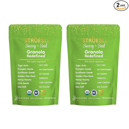 Struesli - Organic Savory + Seed Granola Redefined | No Added Sweeteners, No Grains | Keto & Paleo Friendly | Gluten-Free, Grain-Free | Healthy Adult Snack | High-Fiber, Nutrient-Rich, Satisfying Crunch