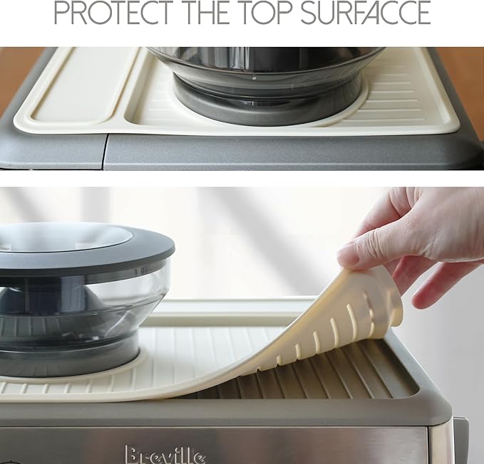 NOTSEK Tamping Mat for Breville 870/880, Silicone Top Mat for Breville Espresso Machine Accessories, Prevent Scratching, White