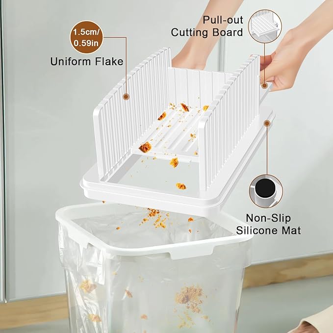 Upgrade Pull Out Bread Slicer for Homemade Bread, Foldable Bread Slicing Guide,Removable Cutting Board, Slice Evenly, Bread cutter slicer Suitable for Bread Making Supplies