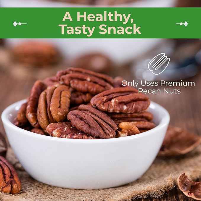 Sincerely Nuts - Raw Pecans (No Shell) | One Lb. Bag | Shelled Whole Pecan | Delicious Healthy Snack Food | For Baking, Snacking and Dessert Treats | Gluten Free and Kosher | Fresh Resealable Bag
