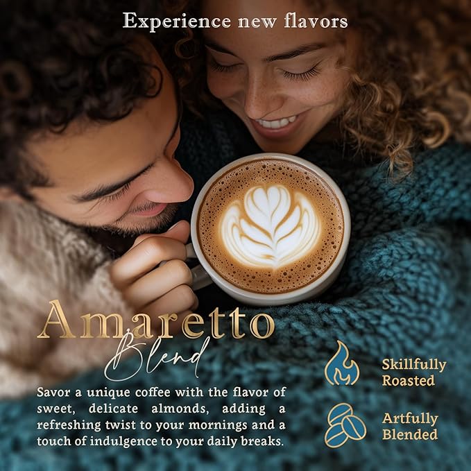 Amaretto Flavored Whole Bean Coffee ??100% Arabica, Single Origin, Medium Roast, Naturally Sweetened, Indulgent and Smooth ??Perfect for Cold Brew ??by Coffea Flavor