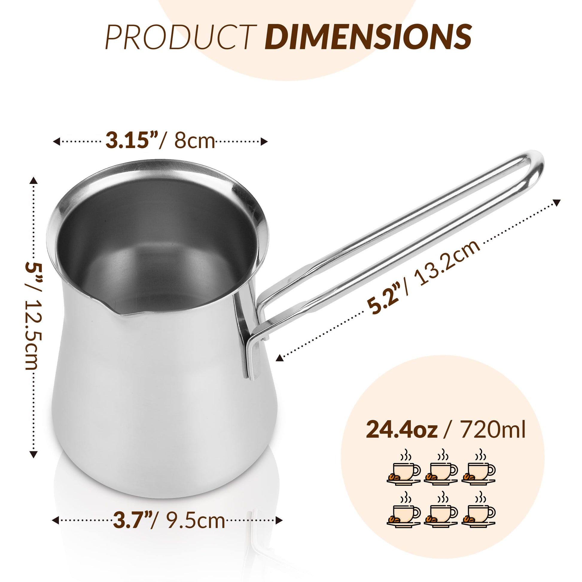 Turkish Coffee Pot, 24oz