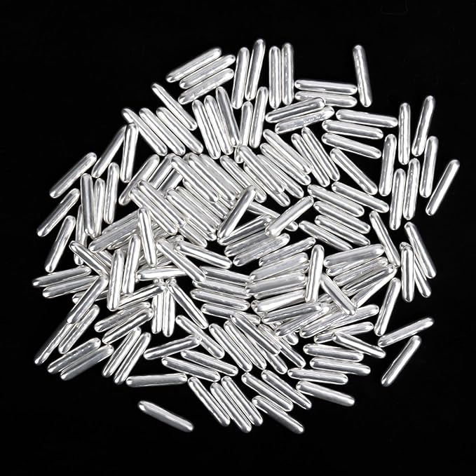 Twisweet Silver Rods Sprinkles, Edible Sugar Sprinkles for Cake Decorating, Candy Rods for Baking Cake Topper Ice Cream Cupcake Cookie Donut Decorations, Wedding Valentines Birthday Party Christmas Easter Supplies (130g/4.58oz)