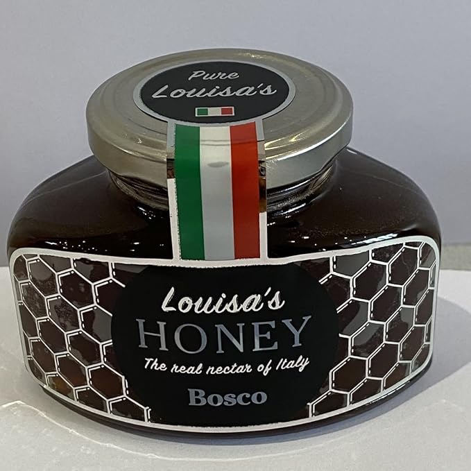 Louisa's Bosco Honey | Award-Winning Italian Raw & Pure Honey | TA 20+ (MGO 829+) | 100% Traceable | Sustainably Sourced | GMO, Gluten & Allergen Free | 350g