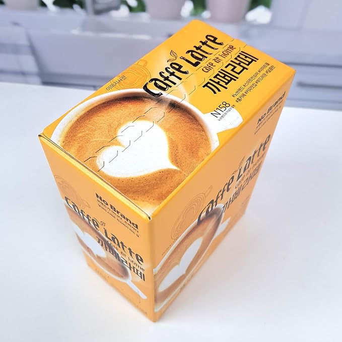 COELO Caffe Latte Coffee Mix 30Pack x 13g (Total 13.7oz) Premium Korean Instant Coffee Milk Sweetness Flavor Treats Individual Packets On-the-Go Camping K-Coffee Single Serve Sticks Easy Cut