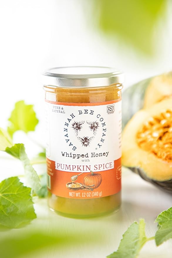Whipped Honey with Pumpkin Spice - Savannah Bee Company 12 oz Whipped Honey (12 Oz)