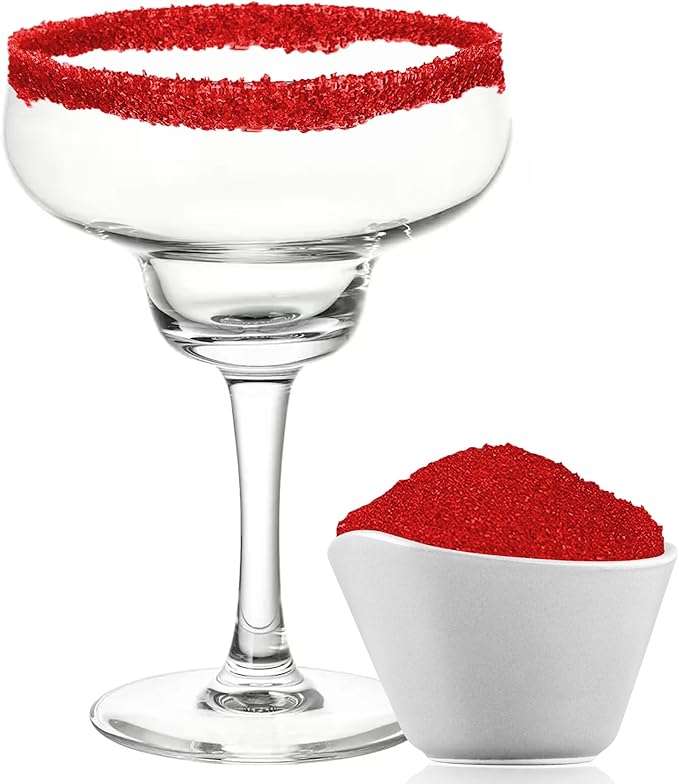 Glitter & Glitz Cocktail Sugar ??Premium Natural Sugar for Enhancing Cocktail Drinks ??Vibrant Colored Sugar, USA Manufactured, No Artificial Ingredients ??Cocktail Rimming Sugar (Red)