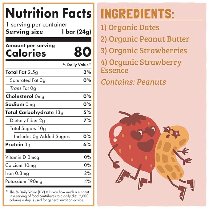Skout Organic Peanut Butter & Jelly Real Food Bars for Kids (18 Pack) | Organic Snacks for Kids | Plant-Based Nutrition, No Refined Sugar | Vegan | Gluten, Dairy, Grain & Soy Free