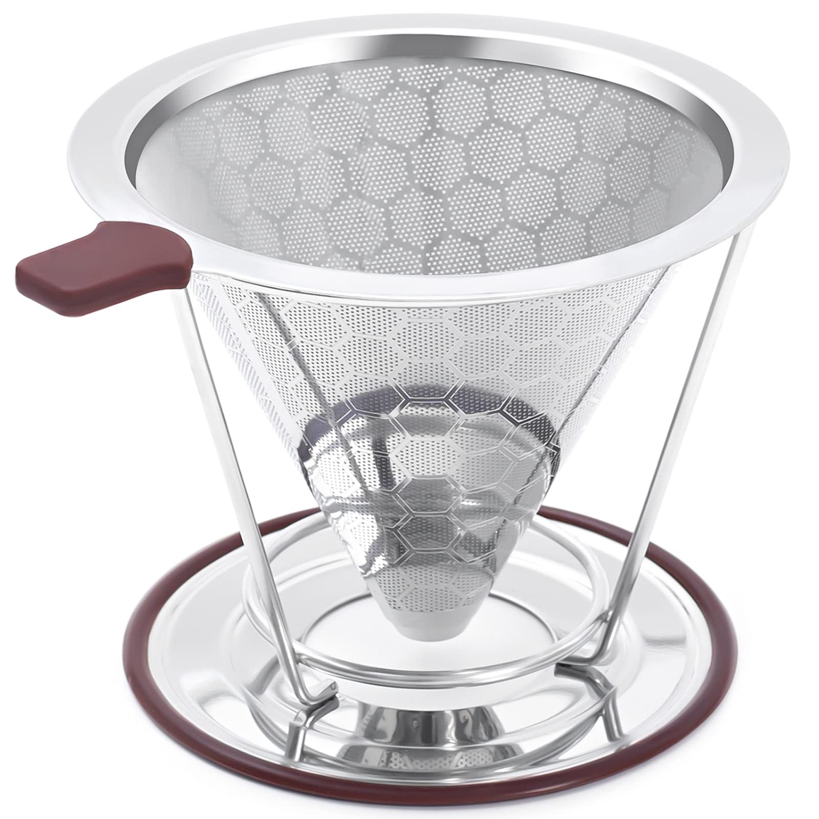Pour Over Coffee Dripper, MISETTO Stainless Steel Filter,Easy to Clean Paperless pour over coffee