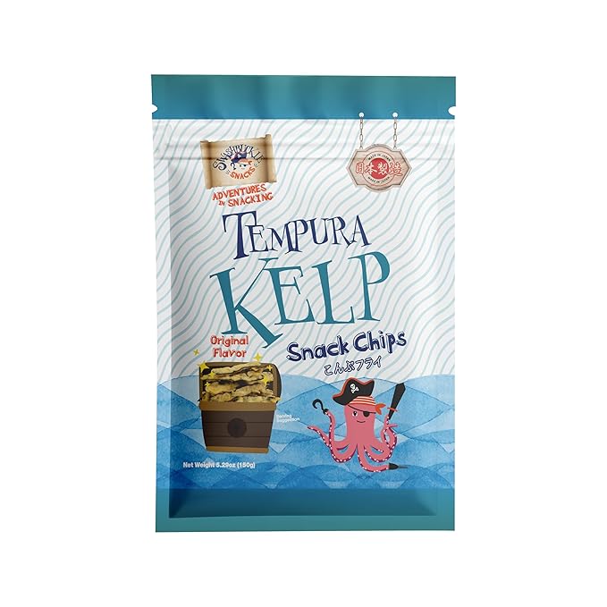 Japanese Tempura Kelp Snack Chips ??Original Flavor, 5.29oz, Authentic Japanese Snack by Swashbuckle Snacks, Made in Japan