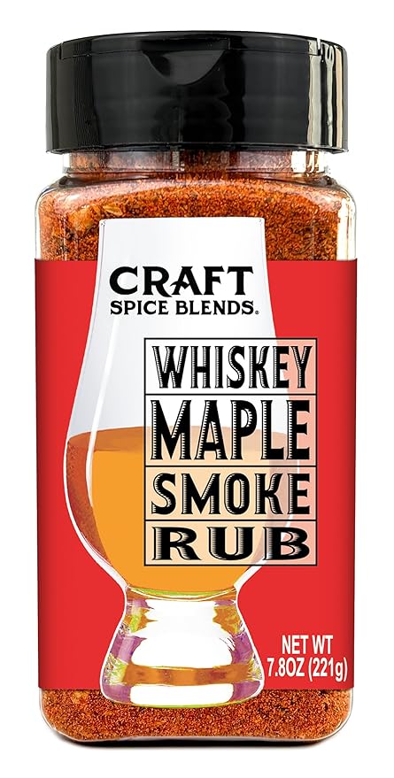 Craft Spice Blends Whiskey Maple Smoke Rub | All Purpose Rub/Seasoning | Smokehouse Specialty Rub - Dry Rub for Smoking, Grilling, Roasting | Great on Beef, Pork, Chicken, Salmon