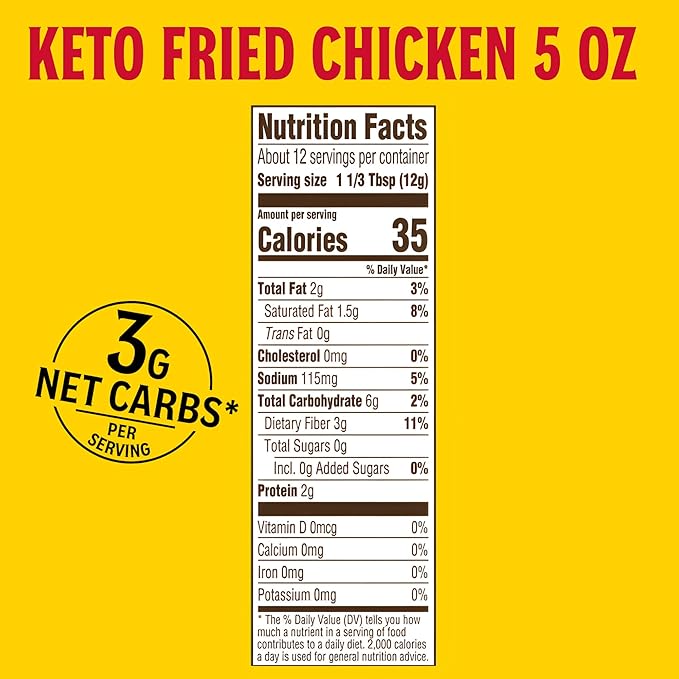 Louisiana Fish Fry Products Classic Fried Chicken Keto Seasoned Coating Mix ??5 oz, Pack of 6 ??Bake, Deep Fry, & For Use in Air Fryer ??Delicious & Crunchy Texture