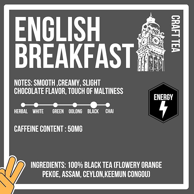 Revival Tea Company English Breakfast Tea - Traditional Black Tea Blend made of Assam, Ceylon, Kenyan, and Keemun - Loose Leaf 6 Ounces
