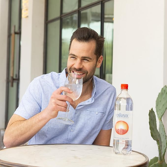 BONNEVAL - Natural Sparkling Water - 100% Pure Mineral Water from the French Alps - Naturally Filtered for 2000 Years - Rich in Electrolytes - Eco-Friendly 25% RPET Bottles tethered caps - 6 pack, 33.8 FL OZ