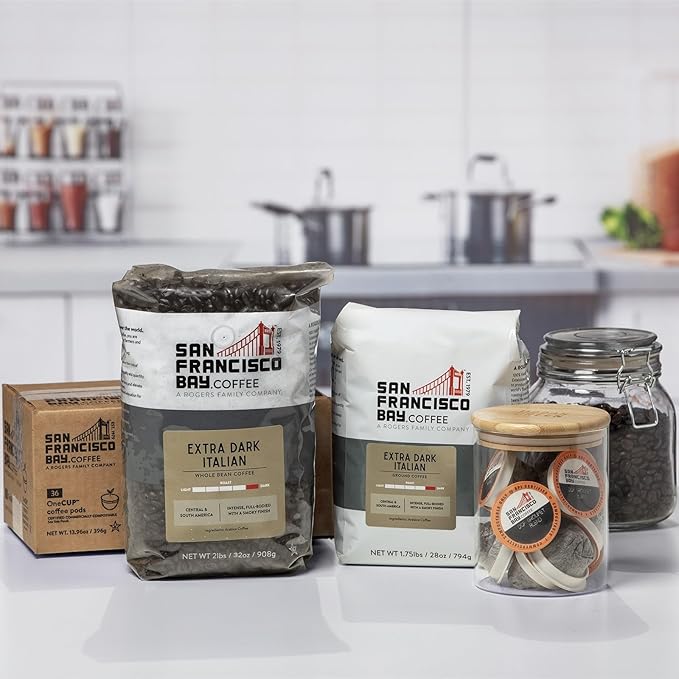 San Francisco Bay Coffee - Dark Roast Whole Bean Coffee - Extra Dark Italian (2 lb bag)