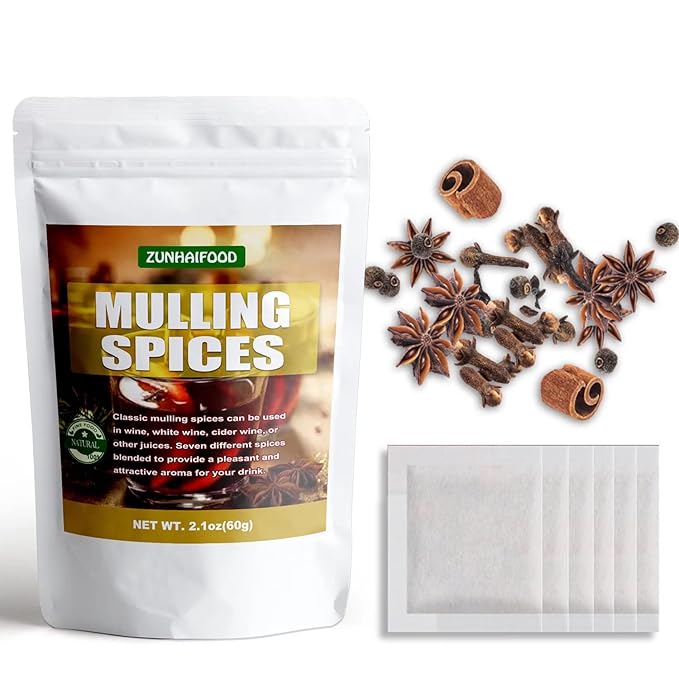 Zunhai Food Mulling Spices in Tea Bags - 30 Count (Pack of 1) for Apple Cider, Wine, Juice, Tea, Mulled Wine