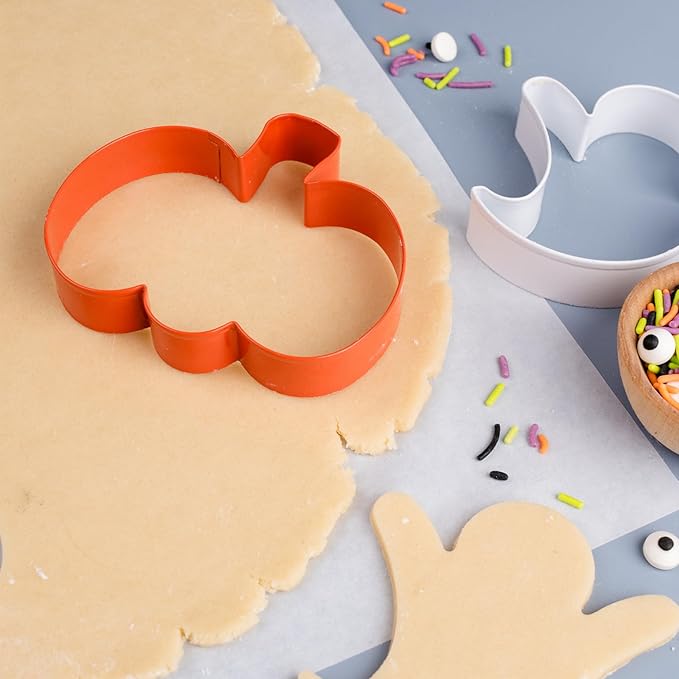 Sweets Indeed Halloween Cookie Cutters with Sprinkle Mix & Candy Eyeballs ??2 oz Sprinkles + 3 Food-Safe Cookie Cutters (Pumpkin, Ghost, Bat) | Halloween Baking & Decorating Kit