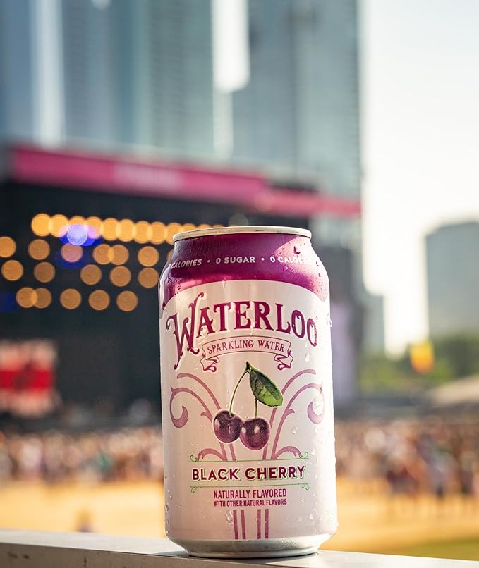 Waterloo Sparkling Water, Black Cherry Naturally Flavored, 12 Fl Oz Cans (Pack of 12) – Zero Calories and Zero Sugar or Sweeteners