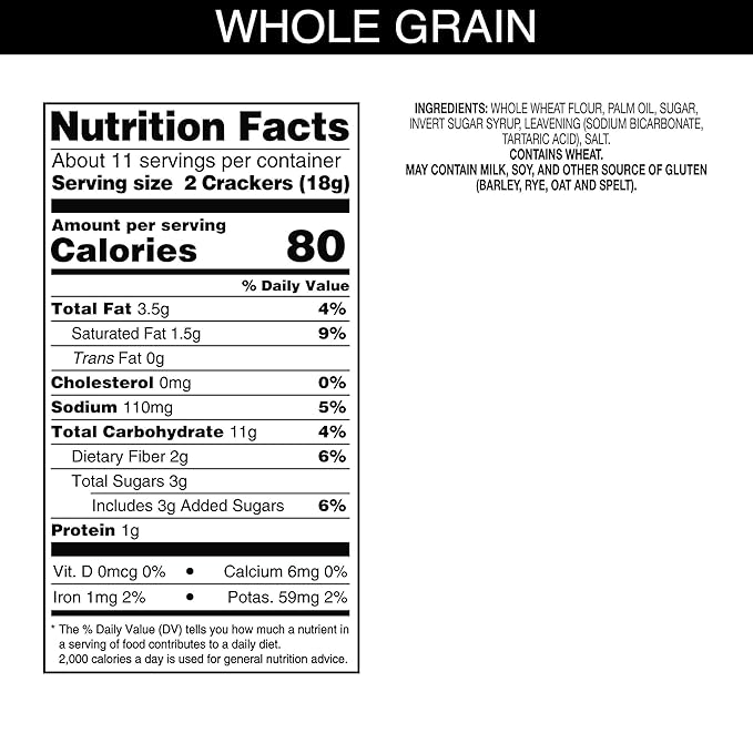 Carr's Crackers, Whole Grain Crackers, Party Snacks, Whole Wheat, 7oz Box (Box of 6)